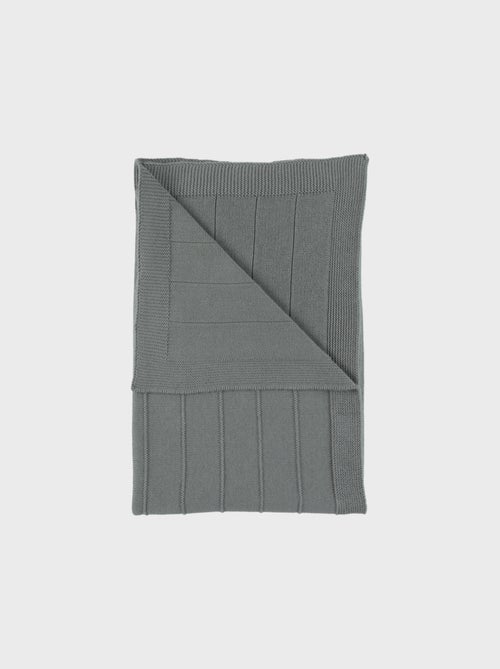 Couverture en tricot bio kaki 75x100 cm Noukie's - Kiabi