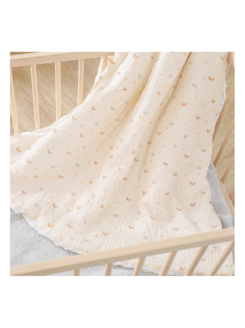 Couverture enfant 100x135 en gaze de coton Oeko-Tex et minky | SUPERBE BEBE - Kiabi