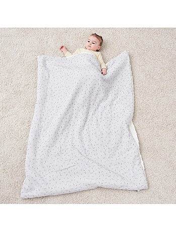 Couverture enfant 75x100 en gaze de coton Oeko-Tex et minky | SUPERBE BEBE