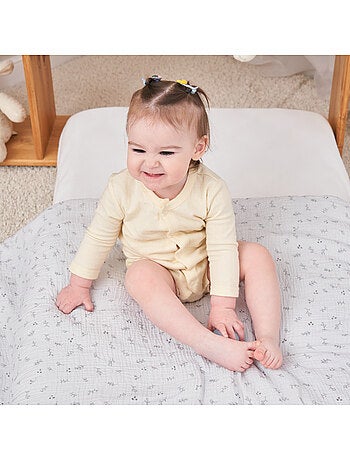 Couverture enfant 75x100 en gaze de coton Oeko-Tex et minky | SUPERBE BEBE