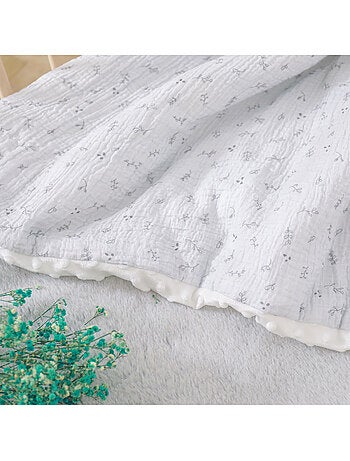 Couverture enfant 75x100 en gaze de coton Oeko-Tex et minky | SUPERBE BEBE