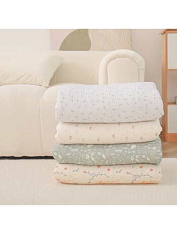 Couverture enfant 75x100 en gaze de coton Oeko-Tex et minky | SUPERBE BEBE