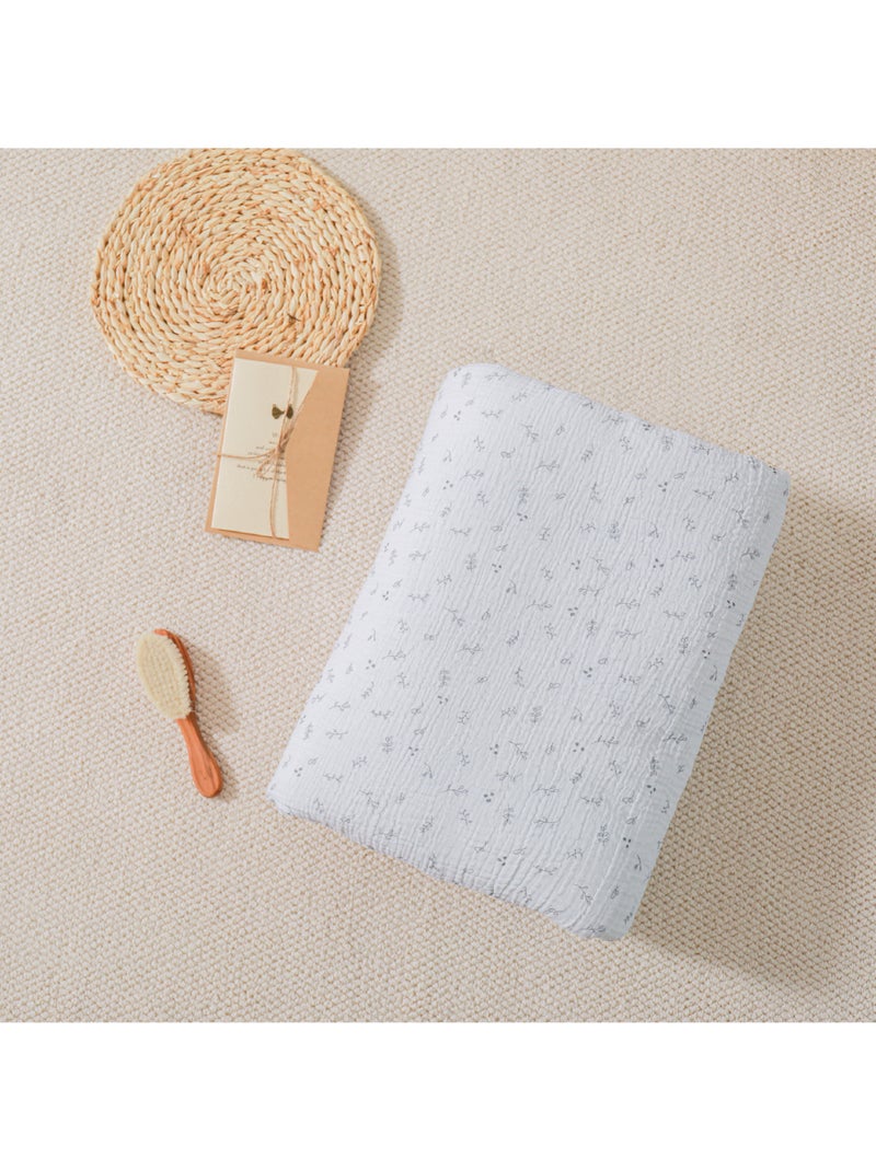 Couverture enfant 100x135 en gaze de coton Oeko-Tex et minky | SUPERBE BEBE Gris - Kiabi