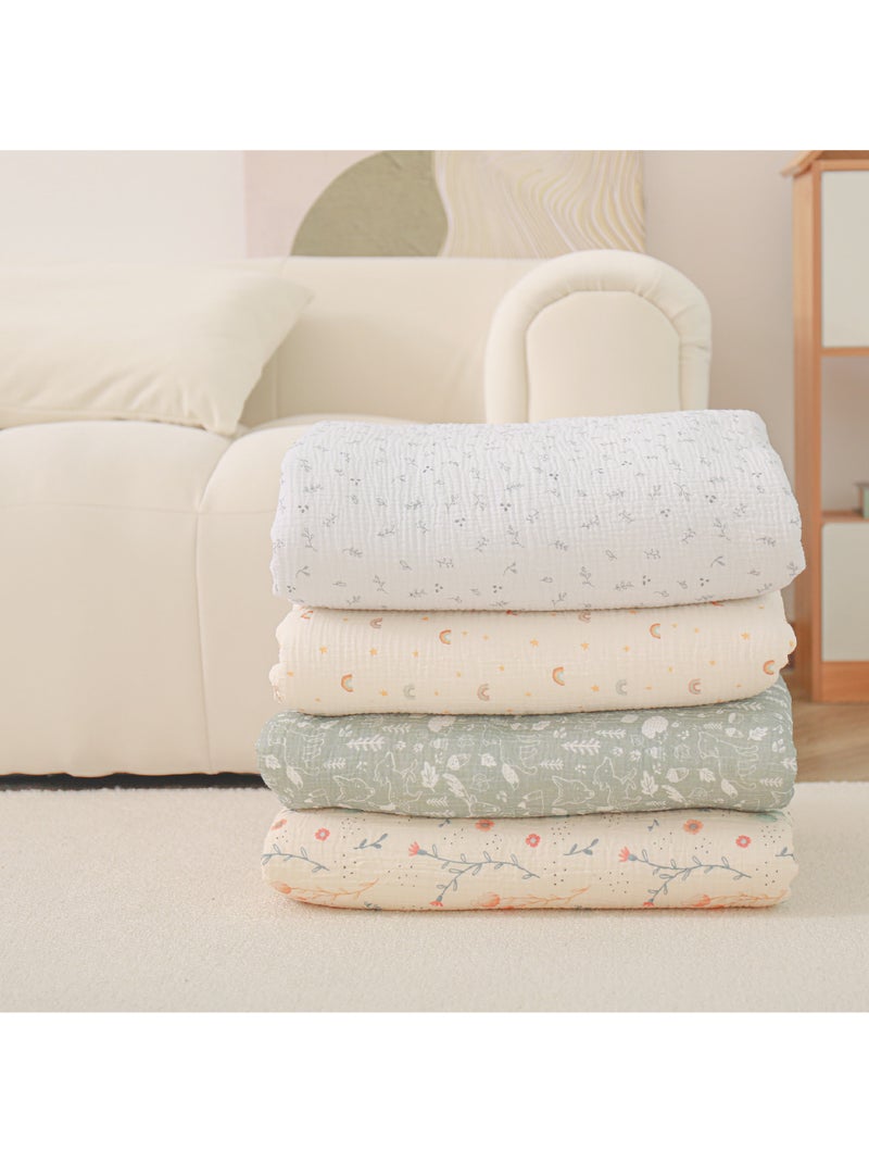 Couverture enfant 100x135 en gaze de coton Oeko-Tex et minky | SUPERBE BEBE Gris - Kiabi