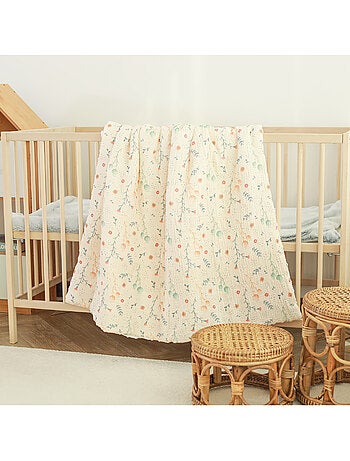 Couverture enfant 75x100 en gaze de coton Oeko-Tex et minky | SUPERBE BEBE