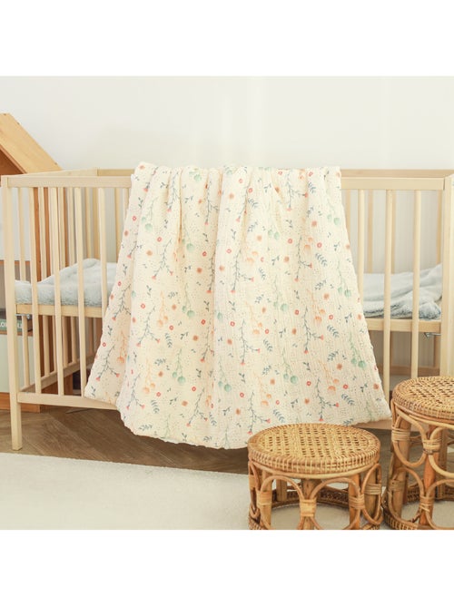 Couverture enfant 100x135 en gaze de coton Oeko-Tex et minky | SUPERBE BEBE - Kiabi