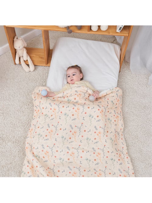 Couverture enfant 100x135 en gaze de coton Oeko-Tex et minky | SUPERBE BEBE - Kiabi
