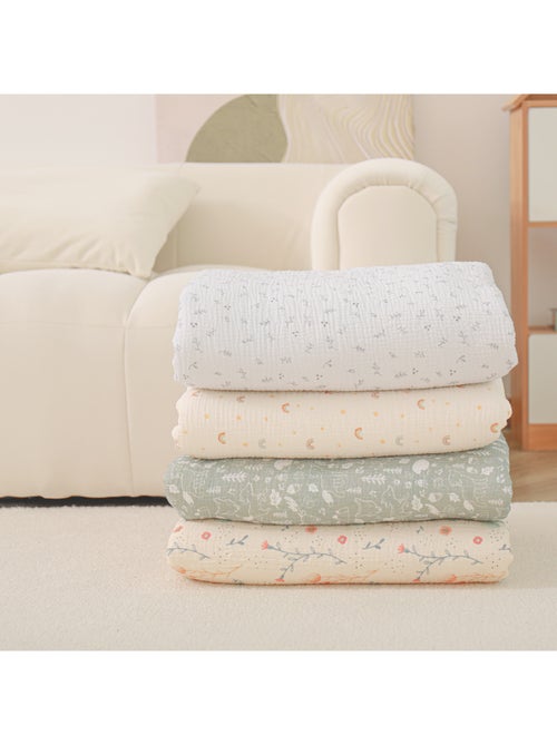 Couverture enfant 100x135 en gaze de coton Oeko-Tex et minky | SUPERBE BEBE - Kiabi