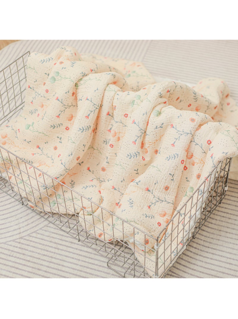 Couverture enfant 100x135 en gaze de coton Oeko-Tex et minky | SUPERBE BEBE Jaune - Kiabi