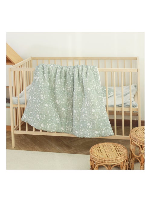 Couverture enfant 100x135 en gaze de coton Oeko-Tex et minky | SUPERBE BEBE - Kiabi