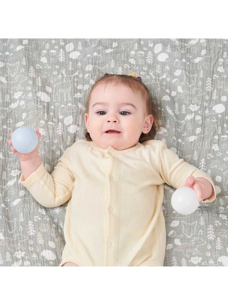 Couverture enfant 100x135 en gaze de coton Oeko-Tex et minky | SUPERBE BEBE Vert - Kiabi