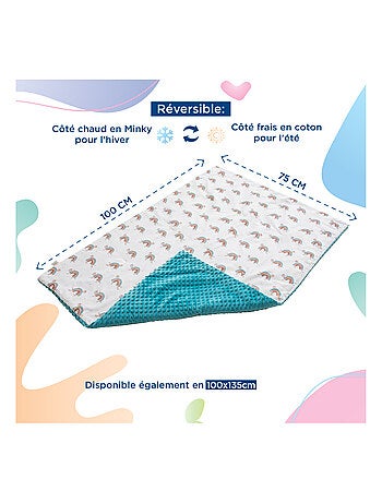 Couverture enfant 75x100 en Coton OEKO-TEX et Minky | SUPERBE BEBE