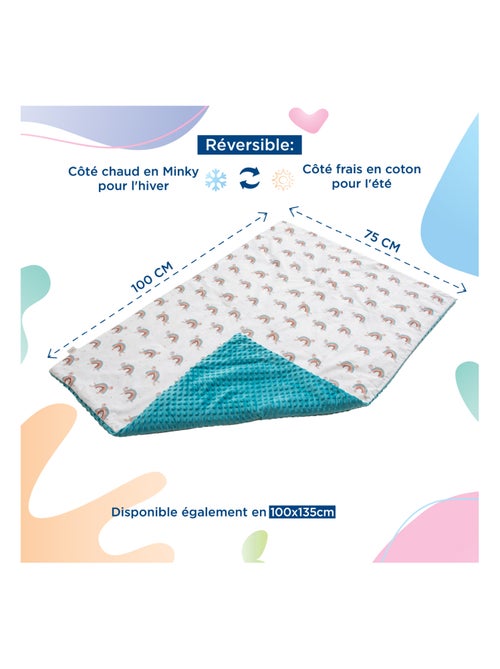 Couverture enfant 75x100 en Coton OEKO-TEX et Minky | SUPERBE BEBE - Kiabi