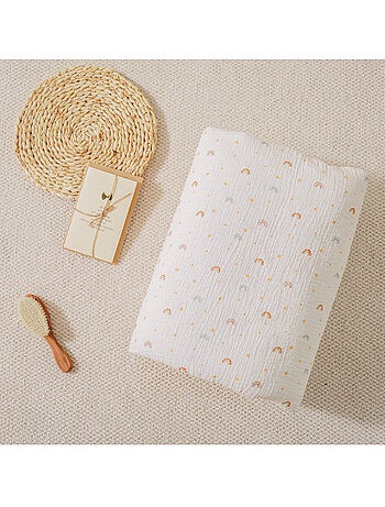 Couverture enfant 75x100 en gaze de coton Oeko-Tex et minky | SUPERBE BEBE