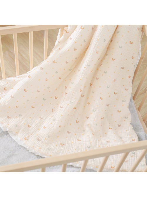 Couverture enfant 75x100 en gaze de coton Oeko-Tex et minky | SUPERBE BEBE - Kiabi