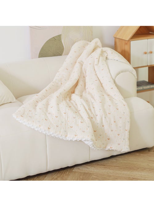 Couverture enfant 75x100 en gaze de coton Oeko-Tex et minky | SUPERBE BEBE - Kiabi