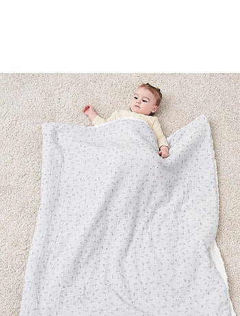 Couverture enfant 100x135 en gaze de coton Oeko-Tex et minky | SUPERBE BEBE