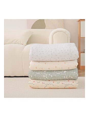 Couverture enfant 100x135 en gaze de coton Oeko-Tex et minky | SUPERBE BEBE