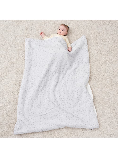 Couverture enfant 75x100 en gaze de coton Oeko-Tex et minky | SUPERBE BEBE - Kiabi