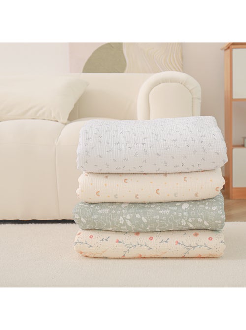 Couverture enfant 75x100 en gaze de coton Oeko-Tex et minky | SUPERBE BEBE - Kiabi