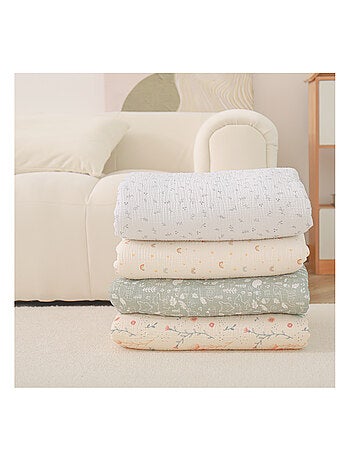 Couverture enfant 100x135 en gaze de coton Oeko-Tex et minky | SUPERBE BEBE