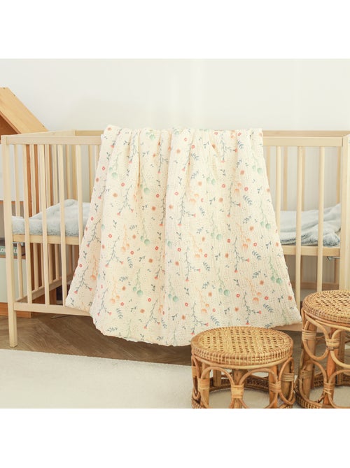 Couverture enfant 75x100 en gaze de coton Oeko-Tex et minky | SUPERBE BEBE - Kiabi
