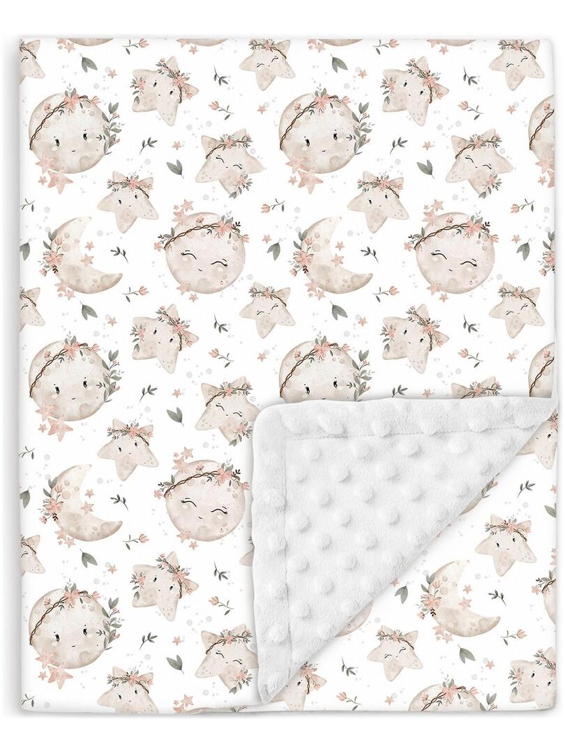 Couverture enfant en Coton Oeko-tex et Minky - SUPERBE BEBE Blanc - Kiabi