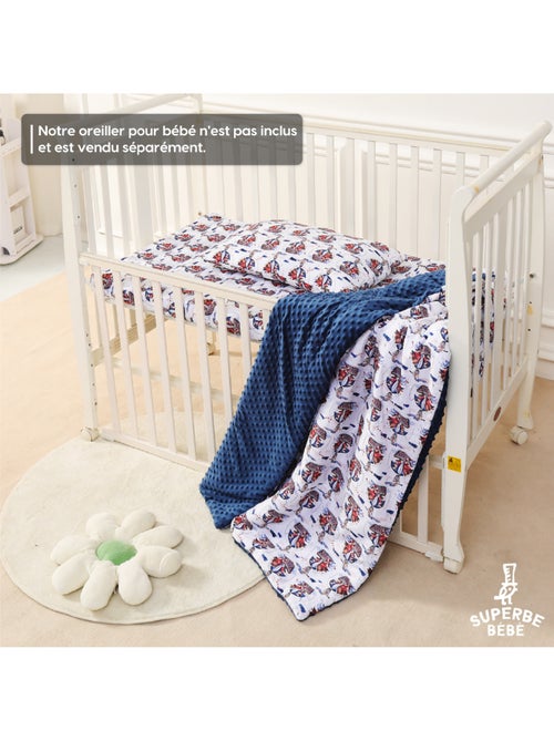 Couverture enfant en Coton Oeko-tex et Minky | SUPERBE BEBE - Kiabi