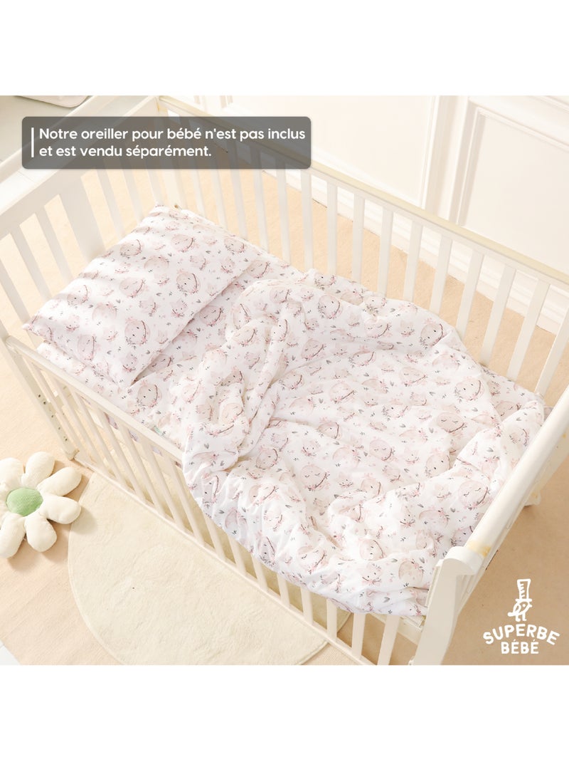 Couverture enfant en Coton Oeko-tex et Minky | SUPERBE BEBE Blanc - Kiabi