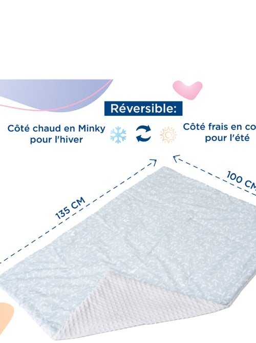 Couverture enfant en Coton Oeko-tex et Minky | SUPERBE BEBE - Kiabi