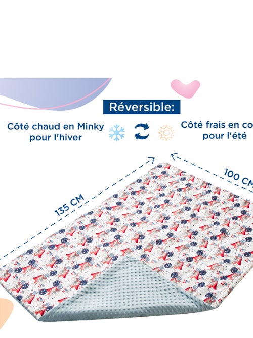 Couverture enfant en Coton Oeko-tex et Minky | SUPERBE BEBE - Kiabi