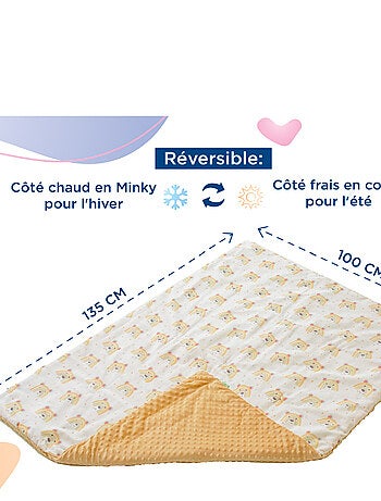 Couverture enfant en Coton Oeko-tex et Minky | SUPERBE BEBE