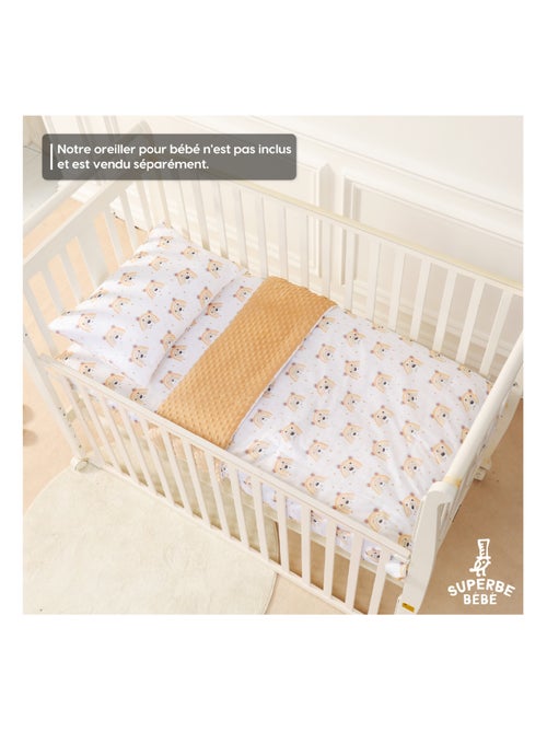 Couverture enfant en Coton Oeko-tex et Minky | SUPERBE BEBE - Kiabi