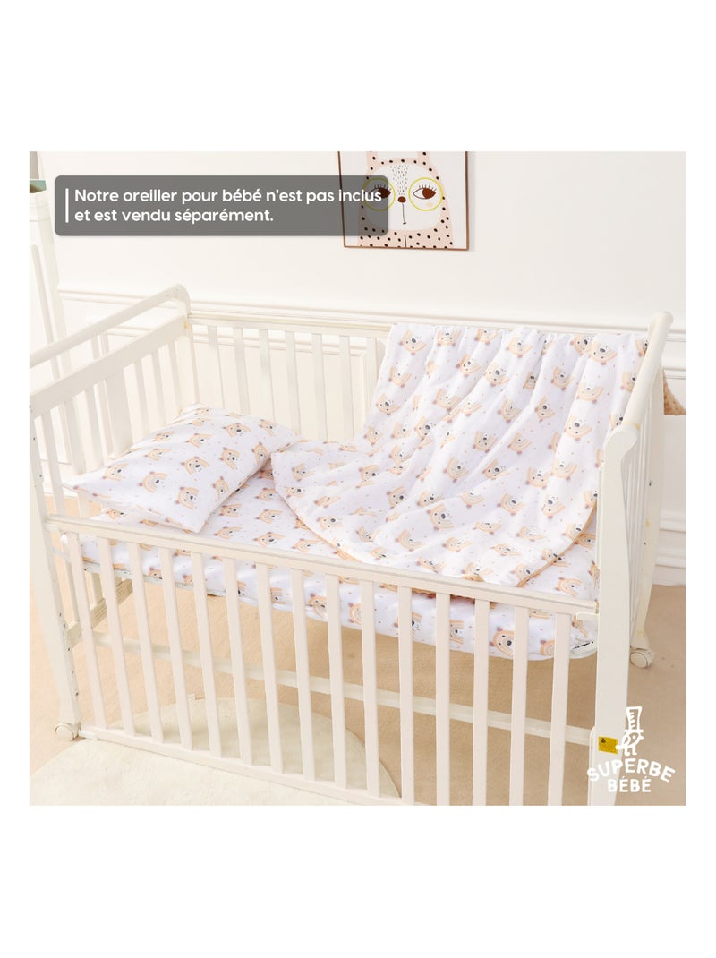 Couverture enfant en Coton Oeko-tex et Minky | SUPERBE BEBE Jaune or - Kiabi