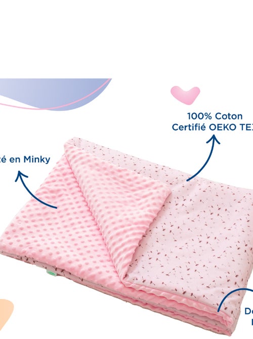 Couverture enfant en Coton Oeko-tex et Minky | SUPERBE BEBE - Kiabi