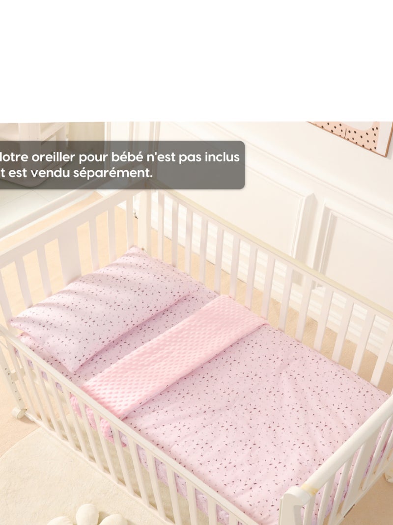 Couverture enfant en Coton Oeko-tex et Minky | SUPERBE BEBE Rose - Kiabi