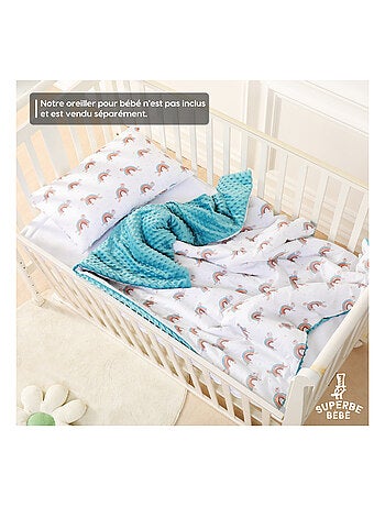 Couverture enfant en Coton Oeko-tex et Minky | SUPERBE BEBE