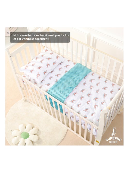 Couverture enfant en Coton Oeko-tex et Minky | SUPERBE BEBE - Kiabi