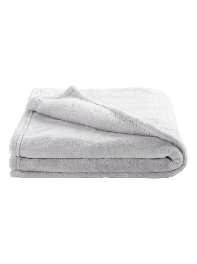 Couverture enfant en microfibre Gris perle - Kiabi