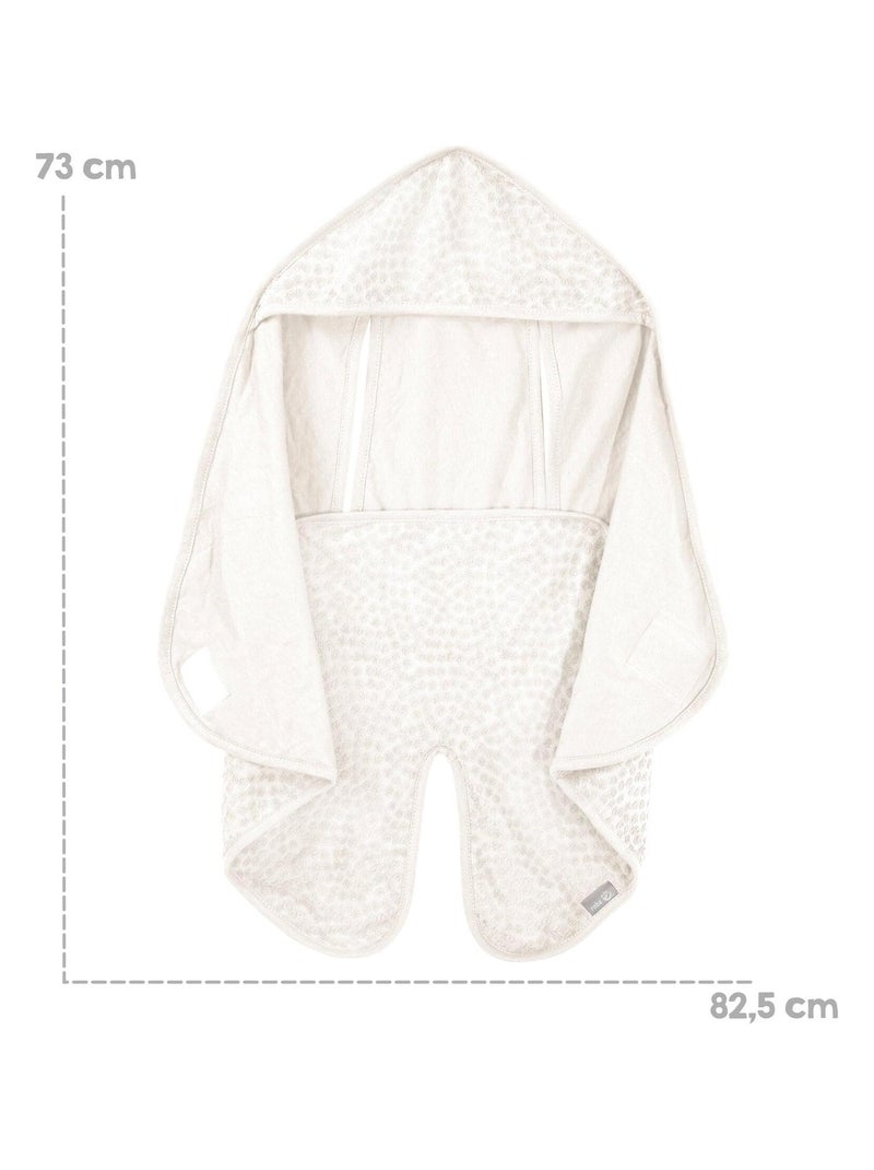 Couverture enveloppante en coton bio pois en relief 'ROBA' 'Seashells' Ecru - Kiabi