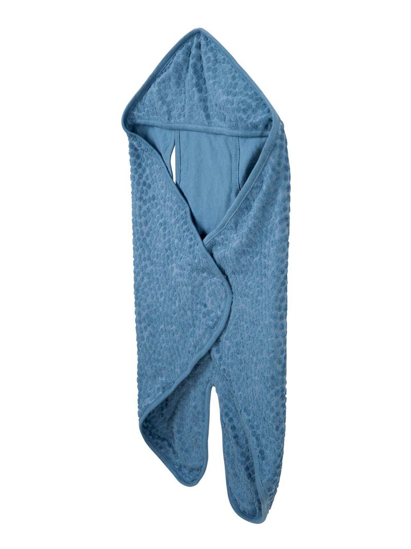 Couverture enveloppante en coton bio pois en relief 'ROBA' 'Seashells' Indigo - Kiabi