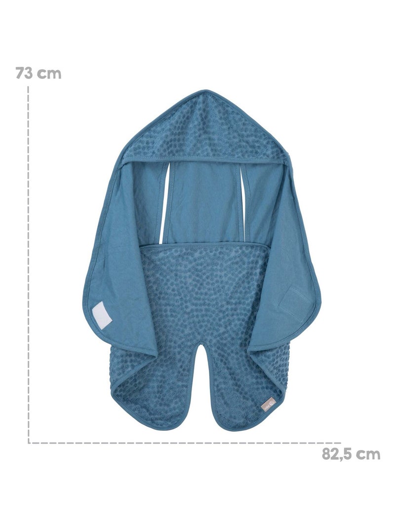 Couverture enveloppante en coton bio pois en relief 'ROBA' 'Seashells' Indigo - Kiabi