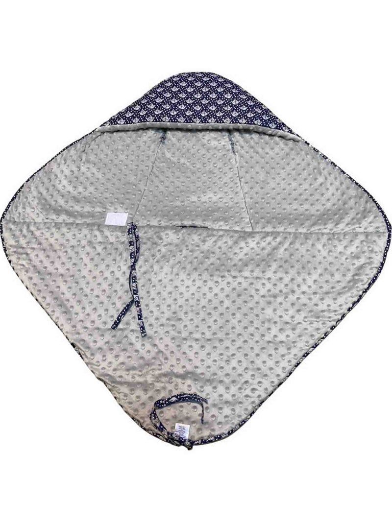 Couverture enveloppante nid d'ange bébé réversible en coton minky ELI SEVIRA KIDS Bleu - Kiabi