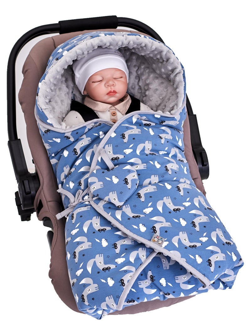 Couverture enveloppante nid d'ange bébé réversible en coton minky SEVIRA KIDS Bleu - Kiabi