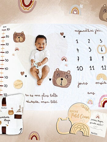 Couverture Étape Bébé - Tapis Photo Mois + Acessoires