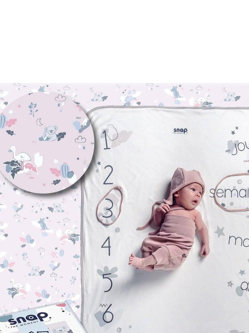 Couverture étape réversible 2 en 1 en coton - Savana Rose - Kiabi