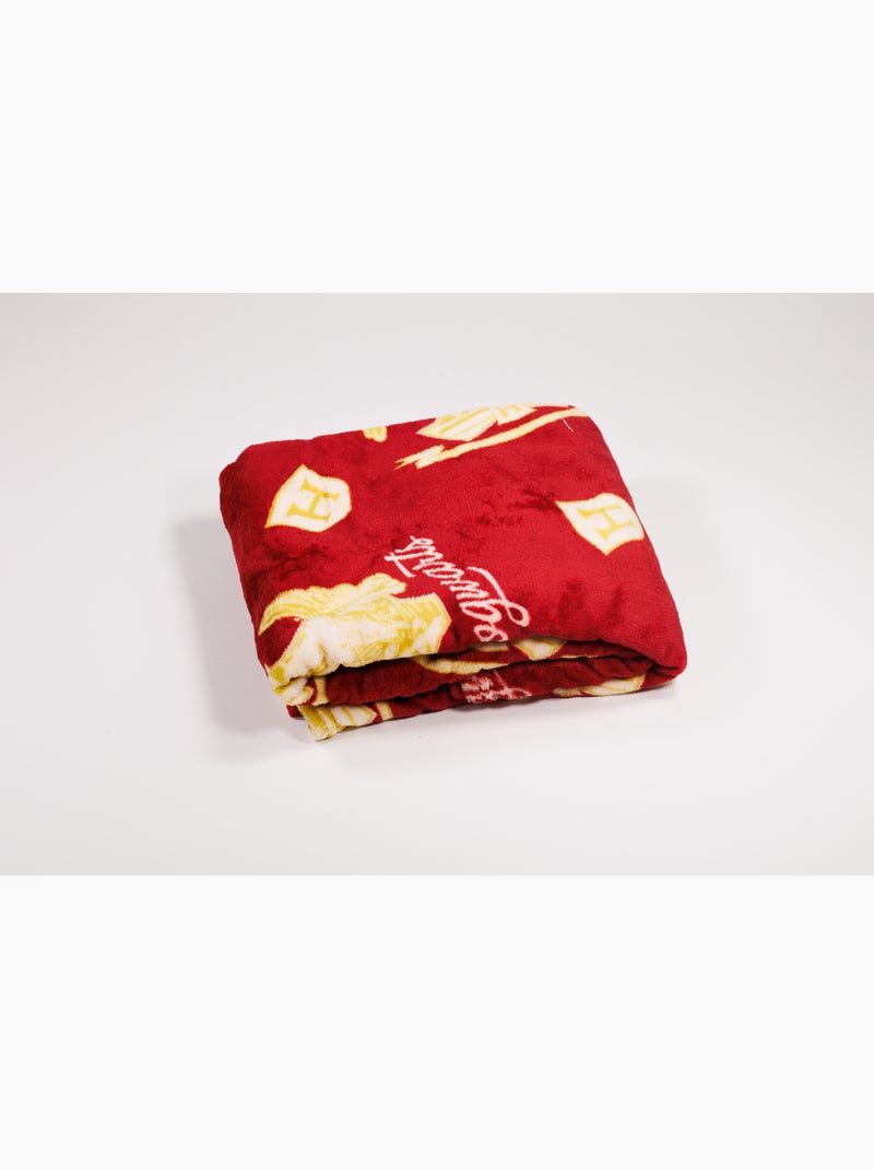 Couverture Flanelle Harry Potter Poudlard 110x150cm Noir Bordeaux - Kiabi