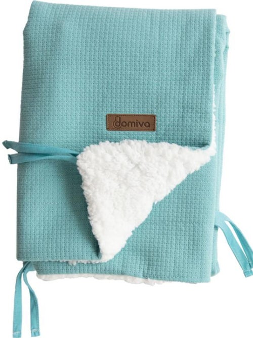 Couverture fluffy bleu Nil (75 x 100 cm) - Kiabi