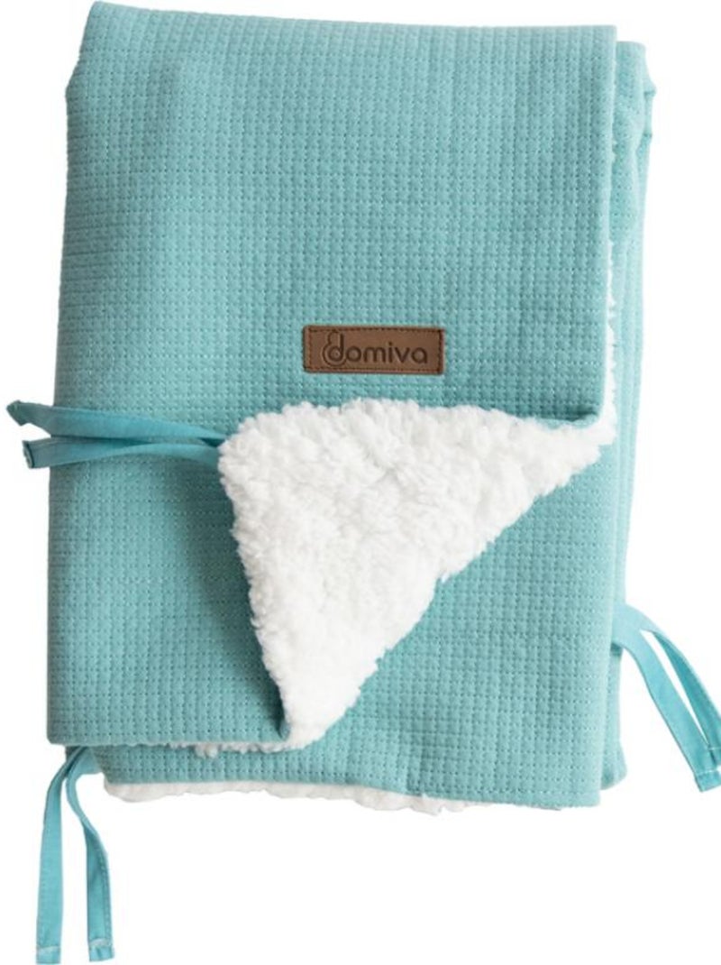Couverture fluffy bleu Nil (75 x 100 cm) Bleu - Kiabi