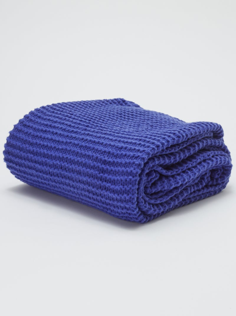 Couverture grosse maille - Kiabi Home Bleu - Kiabi